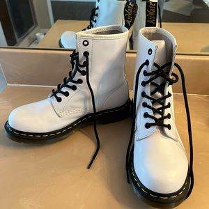 Doc Marten White Lace Up Boots